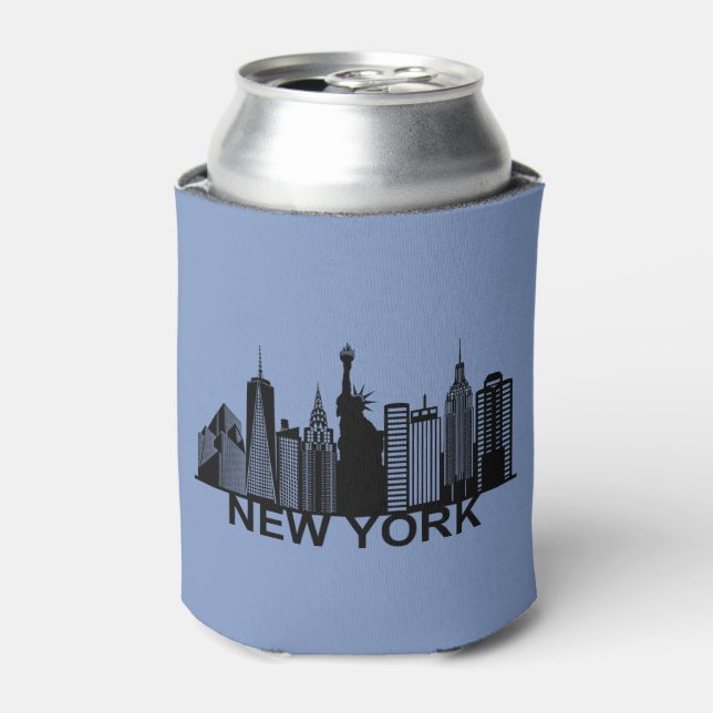 Enfriador De Latas Skyline de Nueva York (Lata Anverso)