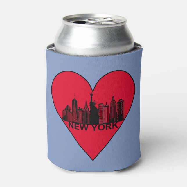 Enfriador De Latas Skyline de Nueva York (Lata Anverso)