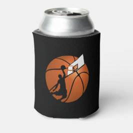 Enfriador De Latas Slam Dunk Baloncesto Jugador con Hoop en una bola