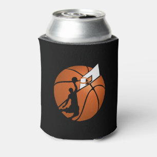 Enfriador De Latas Slam Dunk Baloncesto Jugador con Hoop en una bola
