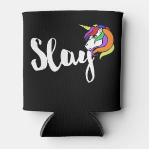 Enfriador De Latas Slay retro rainbow unicorn