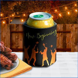 Enfriador De Latas Sleek Black Modern Tech Graduation