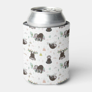 Enfriador De Latas Sleepy Sweet Sloth Pattern