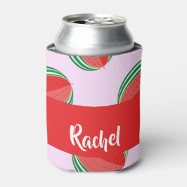 Enfriador De Latas Sliced watermelon pattern on pink