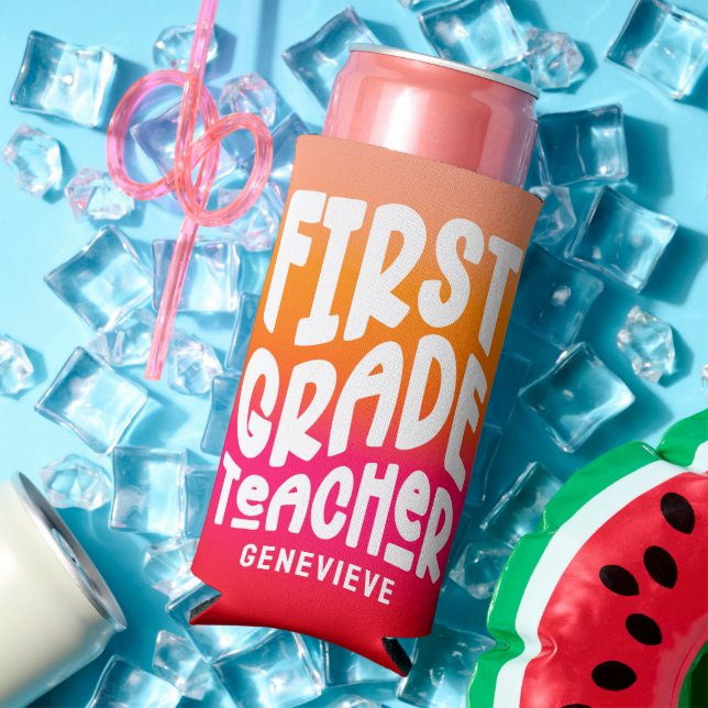 Enfriador De Latas Slim 1.ᵉʳ Gradiente rojo Naranja de grado docente (Verano in situ)