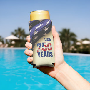 Enfriador De Latas Slim 250 años cumpleaños independencia de Estados Unido