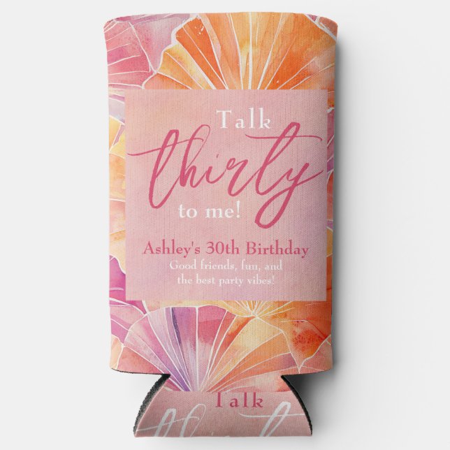 Enfriador De Latas Slim 30.ª charla de cumpleaños (Anverso)