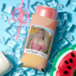 Enfriador De Latas Slim 40.ª cosecha de cumpleaños 1984 Refrigerador de be