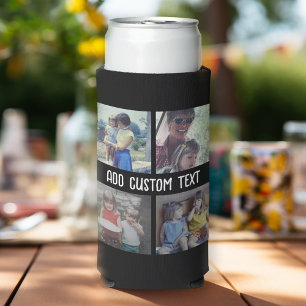 Enfriador De Latas Slim 4 Collage de fotos - puede cambiar el color de fon