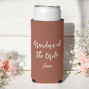 Enfriador De Latas Slim Abuela del Boda Bride Terracotta