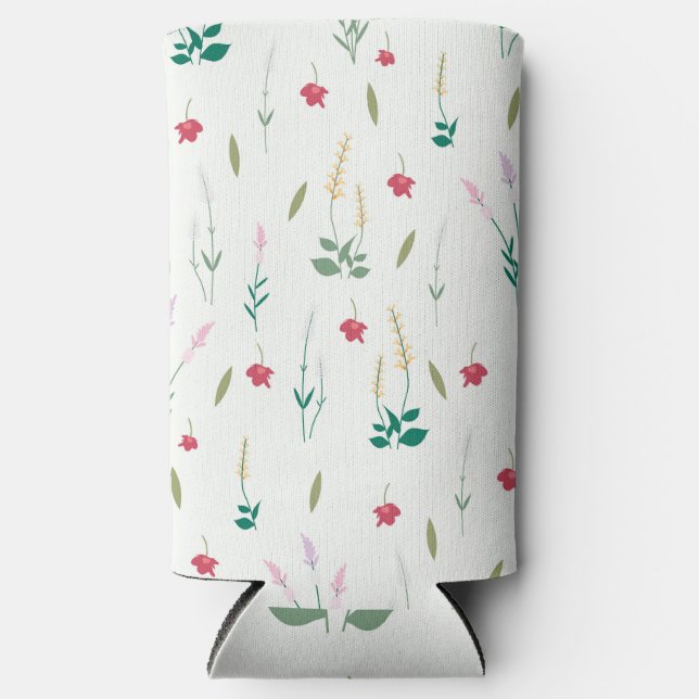 Enfriador De Latas Slim Acuarela de primavera sin problemas (Anverso)