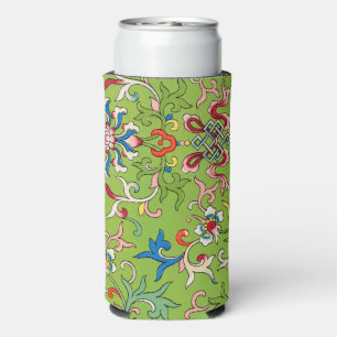 Enfriador De Latas Slim Adorno chino vintage Owen Jones floral verde