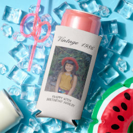 Enfriador De Latas Slim Adult Birthday Party Favor Fun Vintage Baby Photo
