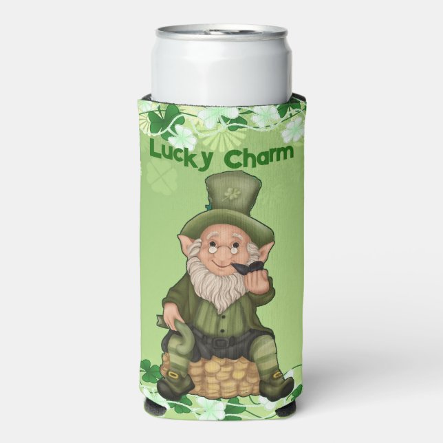 Enfriador De Latas Slim Afortunadamente Charm Fun Leprechaun Pot De Cervez (Frente Agua con Gas)