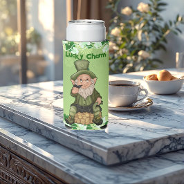 Enfriador De Latas Slim Afortunadamente Charm Fun Leprechaun Pot De Cervez