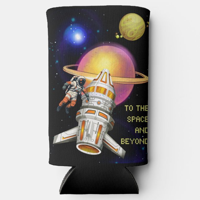 Enfriador De Latas Slim Al espacio y más allá (Anverso)