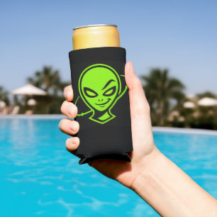 Enfriador De Latas Slim Alienígena Verde Buena Suerte