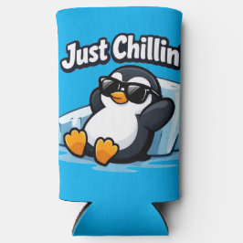 Enfriador De Latas Slim Almohadón de Pinguino RELAJÁNDOSE