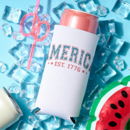 ENFRIADOR DE LATAS SLIM AMÉRICA AZUL ROJO PATRIOTA EST 1776