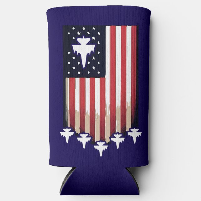 Enfriador De Latas Slim American Flag 4th of July-65079 (Anverso)