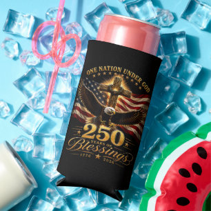Enfriador De Latas Slim Americano 250 Aniversario Patriótico USA 4 de Juli