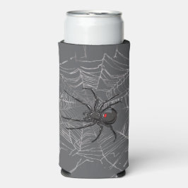 Enfriador De Latas Slim Araña De Viuda Negra Y Arte De Dibujo De Spiderweb