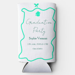 Enfriador De Latas Slim arco de fiesta de graduación verde pastel frontera