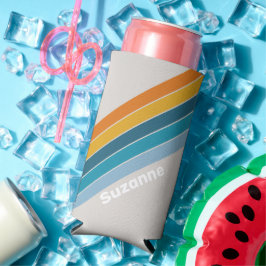 Enfriador De Latas Slim Arcoiris retro con nombre