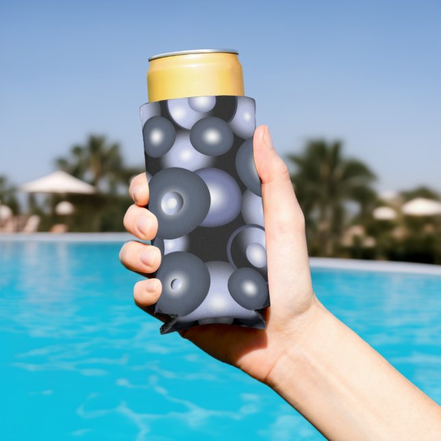 Enfriador De Latas Slim Arte abstracto orbital de círculo global concéntri (Piscina in situ)