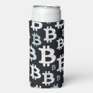 Enfriador De Latas Slim Arte de Bitcoin (BW #1) pintura al óleo