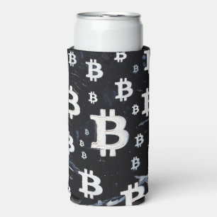 Enfriador De Latas Slim Arte de Bitcoin (BW #2) pintura al óleo