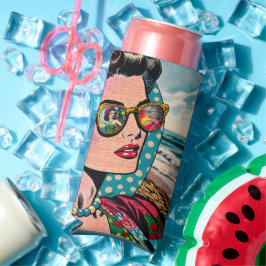 Enfriador De Latas Slim Arte de estilo cómico | Mujer viendo bailarín de h