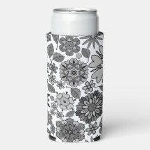 Arte floral retro sin costuras de patrón en negro,