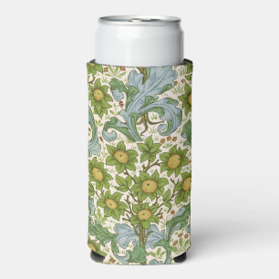 Enfriador De Latas Slim Arte floral verde de William Morris Orchard
