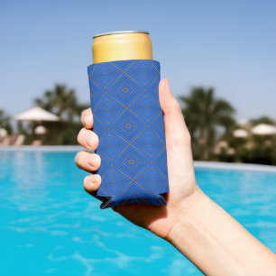Enfriador De Latas Slim Arte Pop Moderno de Diamante Hipnótico Azul y Nara
