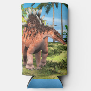 Enfriador De Latas Slim Arte prehistórico de Kentrosaurus Dinosaurio Jungl