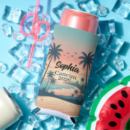 Enfriador De Latas Slim Atardecer Tropical en Cancun Vintage 2026