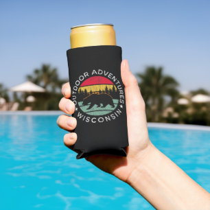 Enfriador De Latas Slim Aventuras al Aire Libre Wisconsin