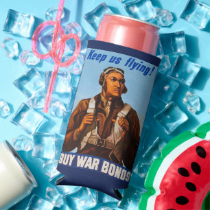 Enfriador De Latas Slim Aviadores afroamericanos pilotos de combate de la 