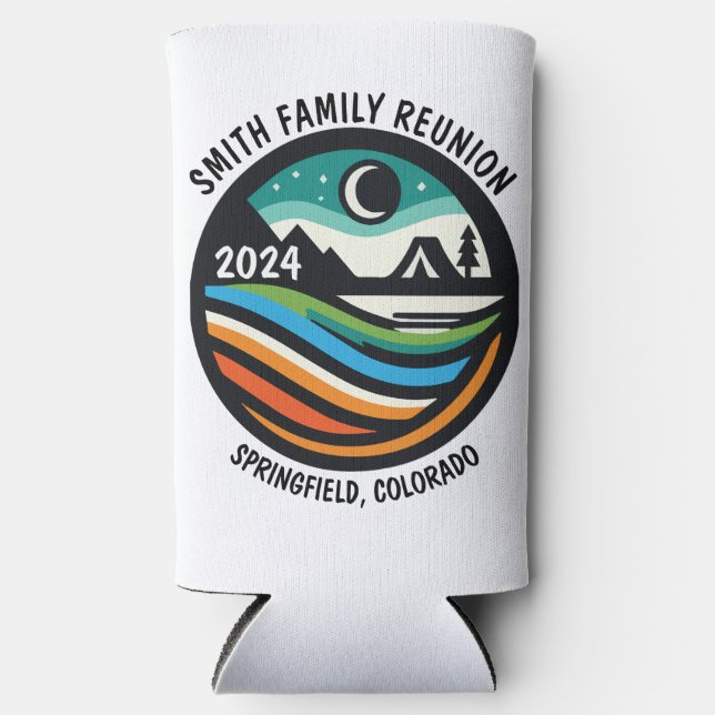 Enfriador De Latas Slim Awesome Personalizado Campsite (Anverso)