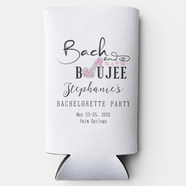 Enfriador De Latas Slim Bach & Boujee Diamond Bachelorette Glitz & Glam (Anverso)