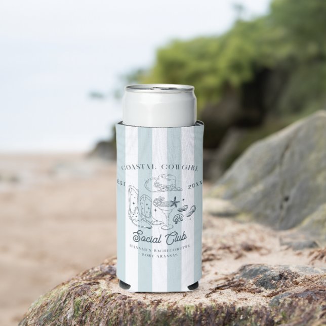Enfriador De Latas Slim Bachelorette Coastal Cowgirl (Subido por el creador)