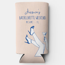 Enfriador De Latas Slim Bachelorette coozie nombre personalizado elegante 