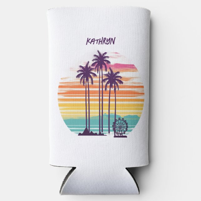 Enfriador De Latas Slim Bachelorette Tropical (Anverso)