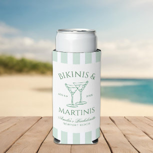Enfriador De Latas Slim Bachillerato verde bikinis y martinis