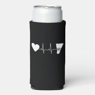 Enfriador De Latas Slim Badminton Ball Heartbeat