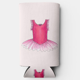 Enfriador De Latas Slim Ballerina Ballet Rosa Dance Recital Tutu Costume