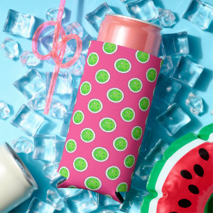 Enfriador De Latas Slim Baloncesto Bolas de Polka Verde puntos de Polka ro