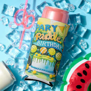Enfriador De Latas Slim Baloncesto con tema de cumpleaños