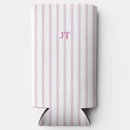 Enfriador De Latas Slim Banda rosada monogramada
